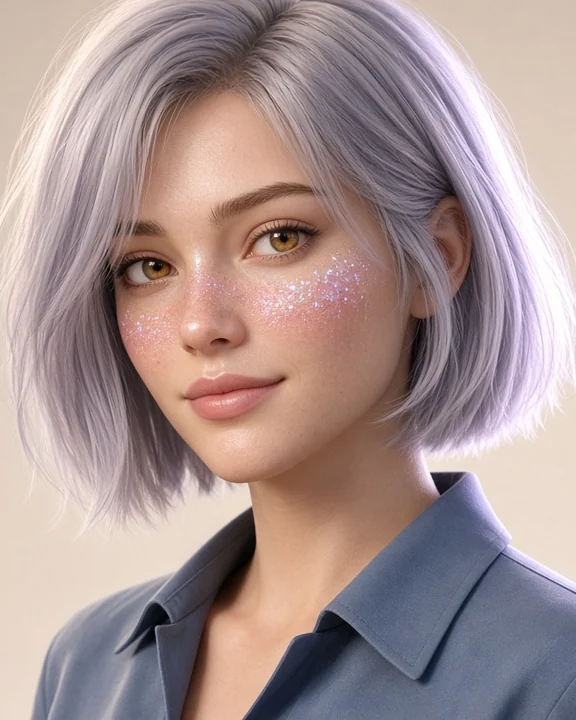 Fictional AI-generated character (example), not a real person